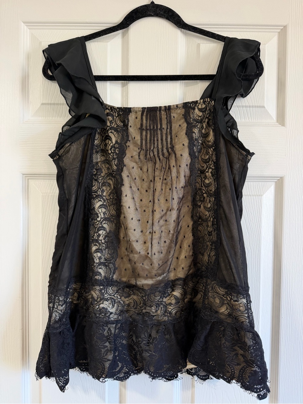 Morgan De Toi Lace Overlay Blouse